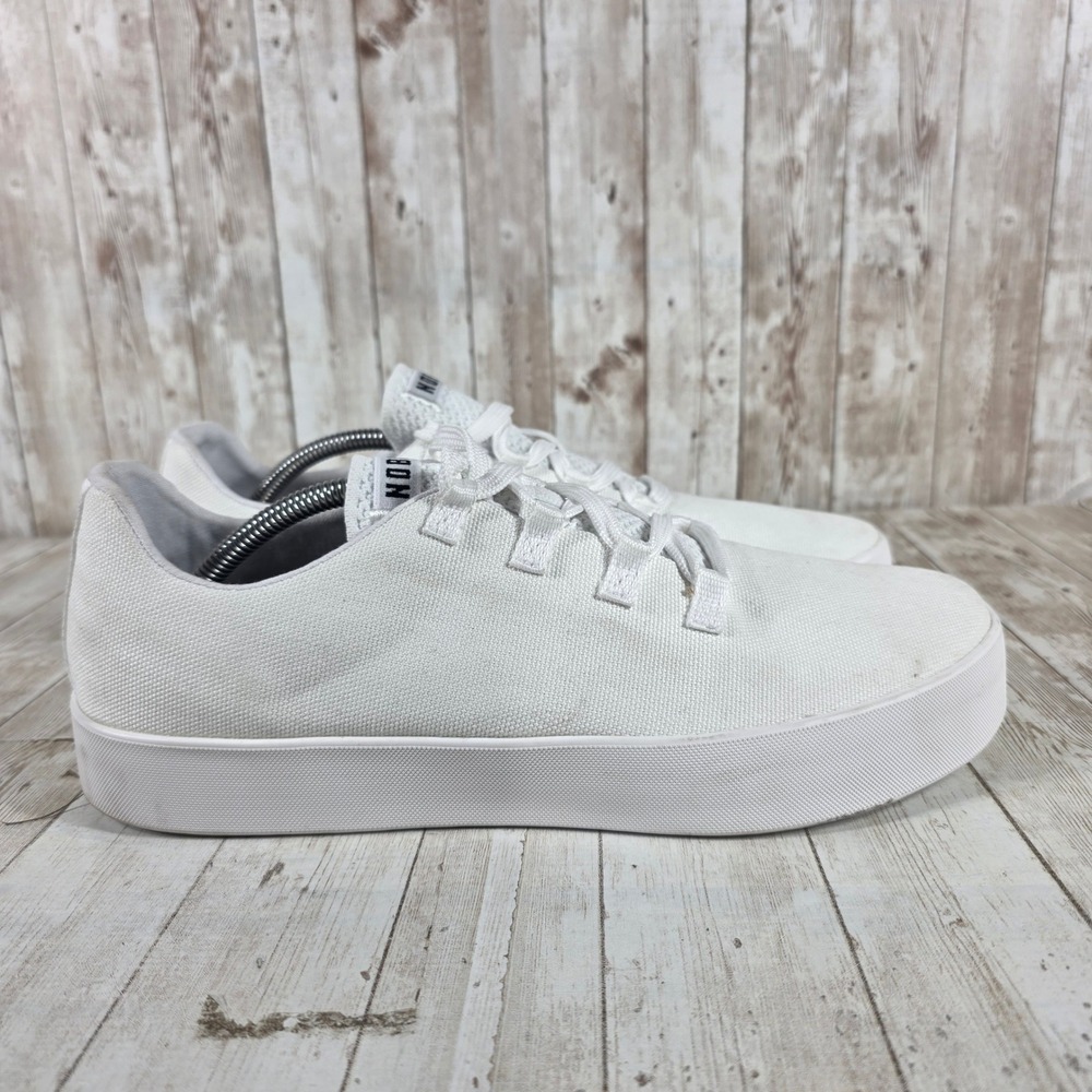 NOBULL Canvas Court Sneakers Mens 12.5 White Low Top Training Shoes